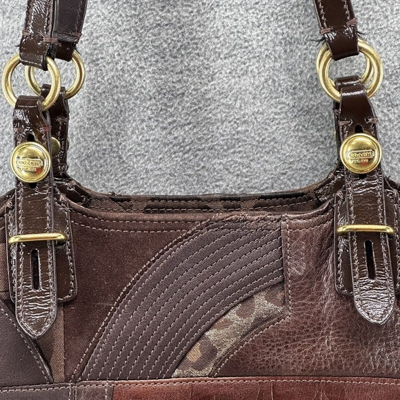 Coach Patchwork Tote in Brown and Tan - Picture 4 of 15